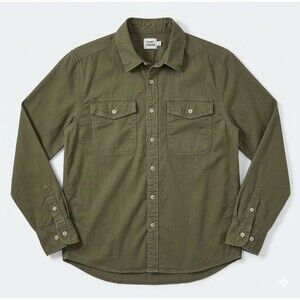Flint & Tinder Olive Mill Shirt L Stretch Twill Workwear Utility